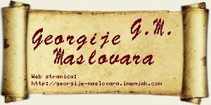 Georgije Maslovara vizit kartica